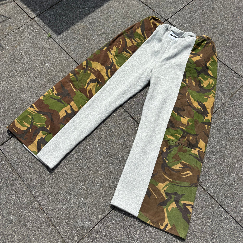Half Camo Wide Leg Trousers
