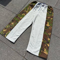 Half Camo Wide Leg Trousers
